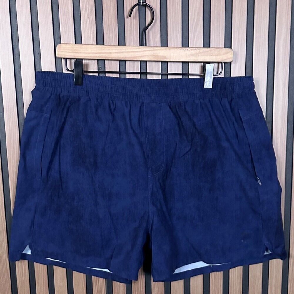 Barrys Running Shorts XL Men Blue Lined 3.5" Inseam Track Performance Pocket Zip